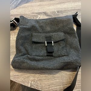 Old Navy purse - Grey with black ribbon handle